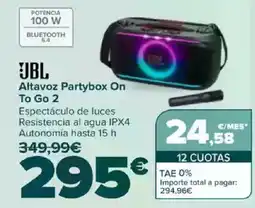 Carrefour JBL Altavoz Partybox On To Go 2 oferta