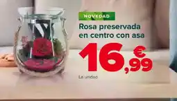 Carrefour Rosa preservada en centro con asa oferta