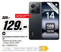 MediaMarkt Xiaomi - smartphone redmi note 14 4g oferta