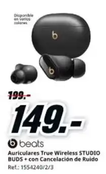MediaMarkt Beats - auriculares true wireless studio buds + con cancelacion de ruido oferta
