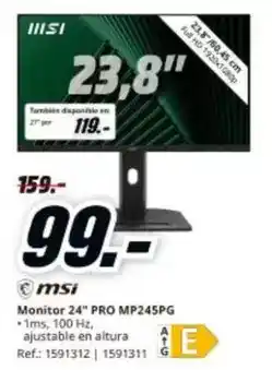 MediaMarkt Msi - monitor 24 pro mp245pg oferta