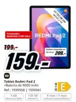 MediaMarkt Xiaomi - tablet redmi pad 2 oferta
