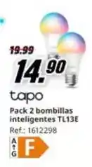 MediaMarkt Tapo - pack 2 bombillas inteligentes tl13e oferta