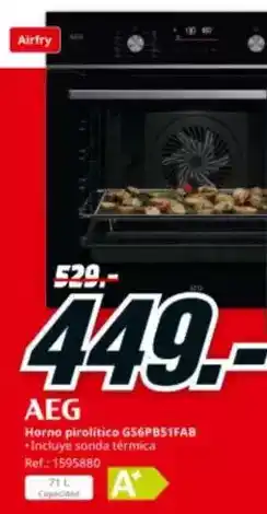 MediaMarkt Aeg - horno pirolítico g56pb51fab oferta
