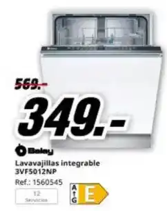 MediaMarkt Balay - lavavajillas integrable 3vf5012np oferta
