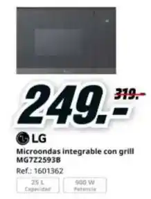 MediaMarkt Lg - microondas integrable con grill mg7z2593b oferta
