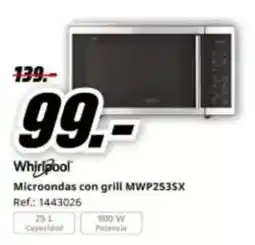 MediaMarkt Whirlpool - microondas con grill mwp2535x oferta