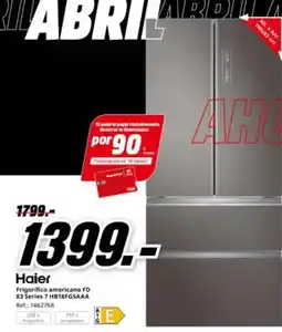 MediaMarkt Haier - frigorífico americano fd 83 serie7 h18 f5gaaa oferta
