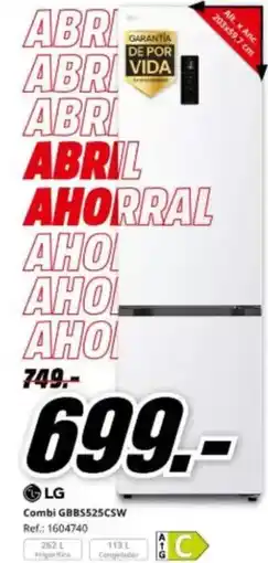 MediaMarkt Lg - combi gbbs525csw oferta