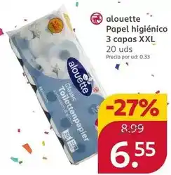 Rossmann Alouette - papel higiénico oferta