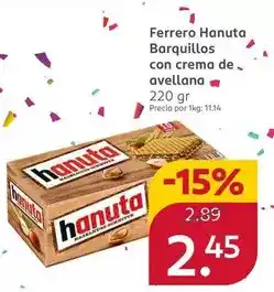 Rossmann Ferrero - hanuta barquillos con crema de avellana oferta