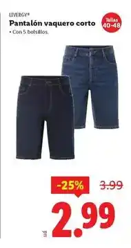Ocine Livergy - pantalón vaquero corto oferta