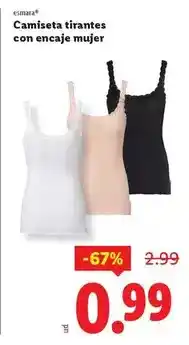 Ocine Esmara - camiseta tirantes con encaje mujer oferta