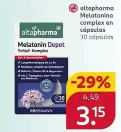 Rossmann Altapharma - melatonina complex en capsulas oferta