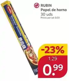 Rossmann Rubin - papel de horno oferta