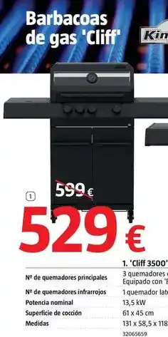Bauhaus Kingstone - barbacoas de gas ' cliff 3500 ' oferta