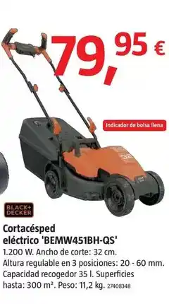 Bauhaus Black & dcker - cortacésped eléctrico bemw451bh-qs oferta