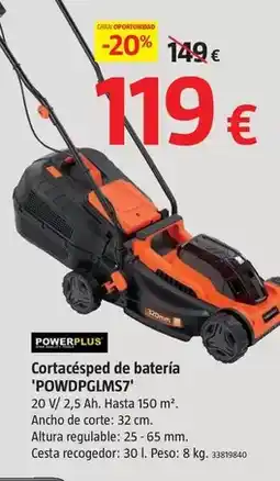 Bauhaus Power plus - cortacésped de batería powdpglms7 oferta
