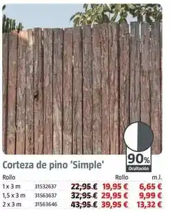 Bauhaus Corteza de pino ' simple ' oferta