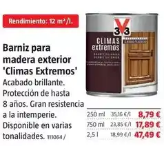 Bauhaus V33 - barniz para madera exterior 'climas extremos' oferta