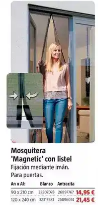 Bauhaus Mosquitera 'magnetic' con listel oferta
