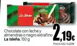 Unide Market La isleña - chocolate con leche y almendras o negro extrafino oferta