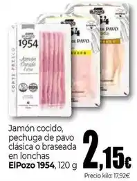 Unide Market Elpozo - jamon cocido, pechuga de pavo clasica o braseada en lonchas 1954 oferta
