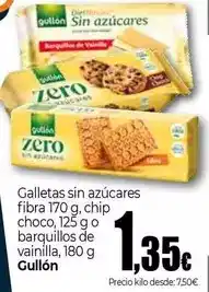 Unide Market Gullón - galletas sin azucares fibra, chip choco, o barquillos de vainilla oferta