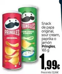 Unide Market Pringles - snack de papa original, sour cream, paprika o jamon oferta