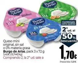 Unide Market Burgo de arias - queso mini original, sin sal o 0% materia grasa oferta