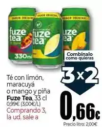 Unide Market Fuze tea - é con limón, maracuyá o mango y piña oferta