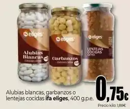 Unide Market Ifa eliges - alubias blancas, garbanzos o lentejas cocidas oferta