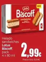 Unide Market Lotus - helado sandwiches biscoff oferta