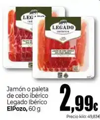 Unide Market Legado elpozo - jamón o paleta de cebo ibérico oferta