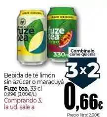 Unide Market Fuze tea - bebida de te limon sin azucar o maracuya oferta
