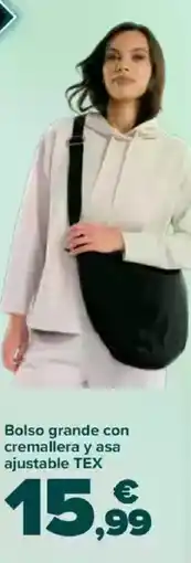 Carrefour TEX Bolso grande con cremallera y asa ajustable oferta