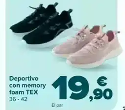 Carrefour TEX Deportivo con memory foam oferta