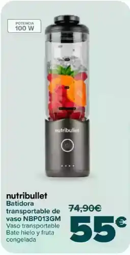 Carrefour NUTRIBULLET Batidora transportable de vaso NBP013GM oferta