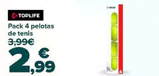 Carrefour TOPLIFE Pack 4 pelotas de tenis oferta