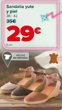 Carrefour Sandalia yute y piel oferta