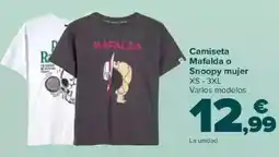 Carrefour Camiseta Mafalda o Snoopy mujer oferta
