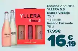 Carrefour YLLERA Estuche 2 botellas 5.5 Blanco Verdejo Rosado Frizzante oferta