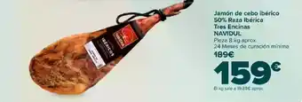 Carrefour NAVIDUL Jamón de cebo ibérico 50% Raza Ibérica Tres Encinas oferta