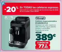 Carrefour DELONGHI Cafetera superautomática ECAM290.51.B oferta