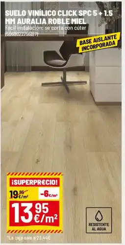 Brico Depôt Suelo vinílico click spc 5+1.5 mm auralia roble miel oferta