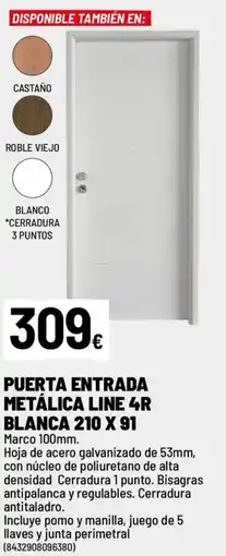 Brico Depôt Puerta entrada metálica line 4r blanca 210 x 91 oferta