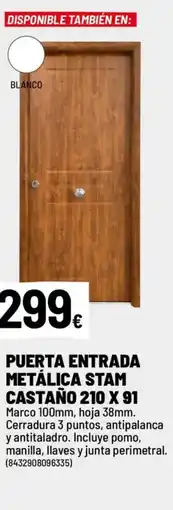 Brico Depôt Puerta entrada metálica stam castaño 210 x 91 oferta