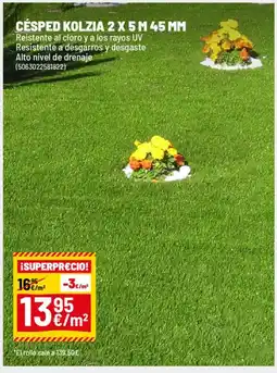 Brico Depôt Césped kolzia 2 x 5 m 45 mm oferta