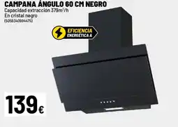 Brico Depôt Campana ángulo 60 cm negro oferta