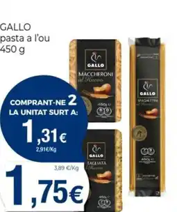 Keisy GALLO pasta a l'ou 450 g oferta